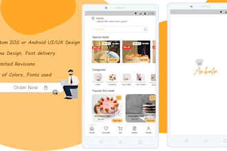 design android or IOS apps UI, wireframes in figma