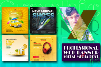 design web banner ads, instagram facebook posts, header cover