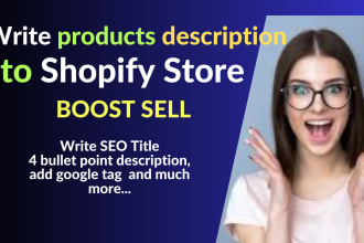 write shopify product descriptions and SEO titles