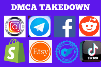 send dmca takedown notice tiktok, reddit,twitter, google, shopify, telegram