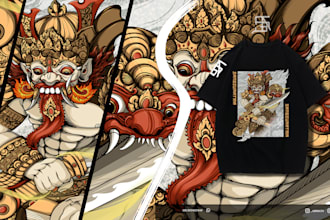 draw anime or japanese art digital illustration for t shirt