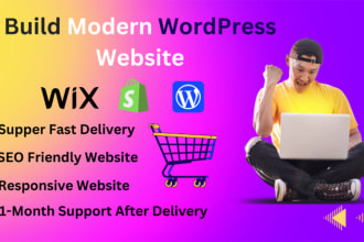 build wordpress divi wix shopify ecommerce shop