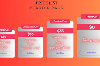 design price list, sheet list, menu card, price guide, rate list, flyer in canva