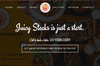create restaurant booking and food delivery website