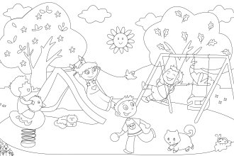 funny coloring book page for kids and adults