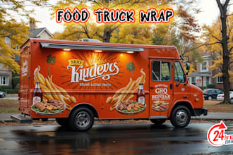 do food truck, food trailer, food stall, stand, container, food cart wrap design
