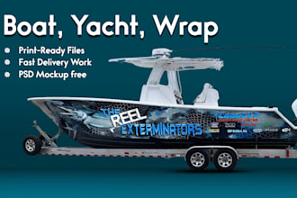 do elegant boat or yacht wrap design