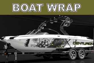 design 3d vehicle wrap design ,boat wrap design ,car wrap ,van wrap