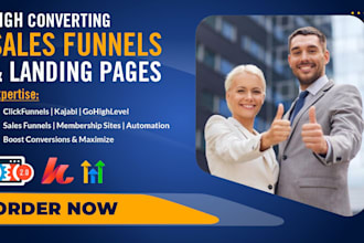 build sales funnels, landing pages, memberships in kartra, clickfunnels, kajabi