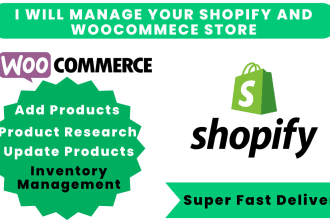 manage shopify store, product research, add, update products