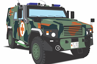 draw vektor art cartoon from your super car in 1 days