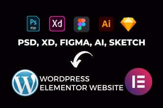 clone convert xd, psd, html, figma to wordpress website using elementor pro