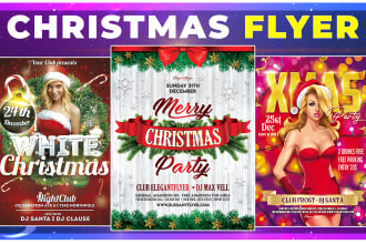 design christmas flyer and new year flyer design within 6 hrs