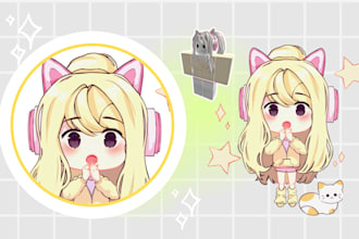draw cute chibi pfp icon of anime, avatar, your picture, vtuber
