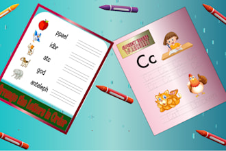 design custom worksheets and activity book for kids
