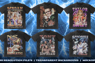 design a dope 90s vintage old school bootleg rap tee design