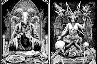 draw fantasy or dark creepy horror art illustration