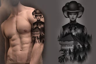 paint a tattoo design  realistic unique drawing personal for you