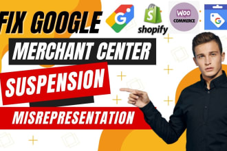 fix google merchant center suspension and misrepresentation