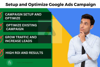 setup and optimize google PPC ads campaigns for website
