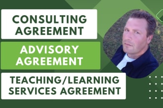 write a consulting, consultancy, advisory, teaching services agreement contract