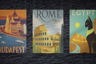 design creative vintage poster travel event and other poster