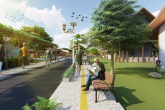 design pedestrian street, shared street, commercial street, and urban design