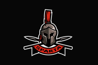 design outstanding spears spartan battle helmet logo with express delivery