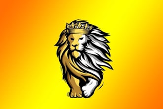 create an eye catching lion head mascot logo for you in one day
