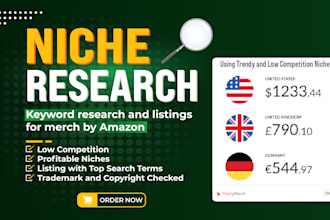 research profitable niches for your merch by amazon business