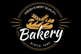 design creative bakery logo with express delivery