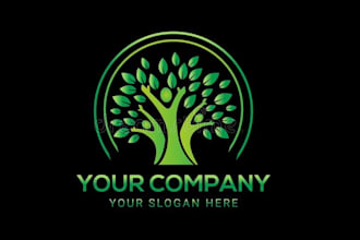 design creative tree logo with my own creative thinking