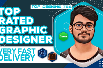 top rated graphic designer work, adobe illustrator, photoshop edit fast