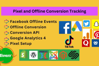 setup facebook conversion API, offline conversion, tiktok pixel and ga4 with GTM