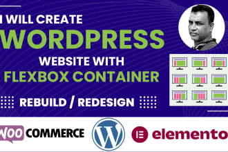 create any wordpress website with elementor flexbox container