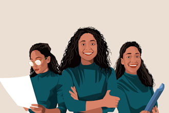 turn your business and commercial photo into minimalist cartoon illustration