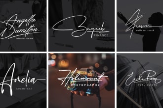 design  artistic signature logo and handwritten autograph