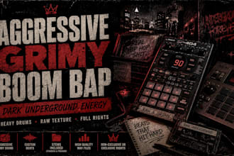 create aggressive grimy boom bap beats