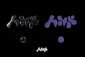design a chrome typography or logo in 3d