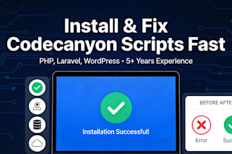 install and fix your codecanyon or PHP laravel script fast