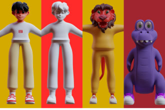make a 3d cartoon character using a blender