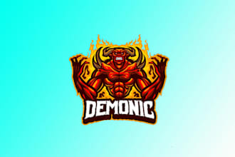 design outstanding demon mascot sport logo with express delivery