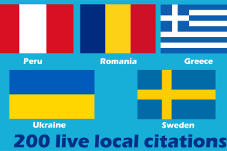 do 200 live local citations sweden, ukraine, romania peru greece seo backlinks