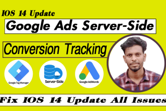 setup google ads server side ecommerce conversion tracking via GTM, ios 14