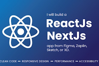 build react or nextjs app from figma, xd, or PSD