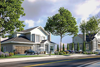 do photorealistic modern house 3d exterior or interior rendering in sketchup
