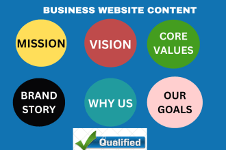 write a captivating mission statement, vision,about us, brand story, core values
