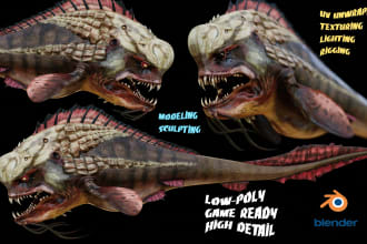 create 3d model of an animal or creature