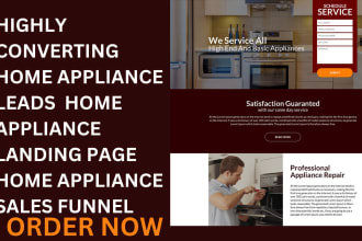 generate home appliance leads via home appliance landing page sales funnel