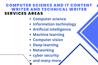 write IT, computer science, machine learning, ai and tech content